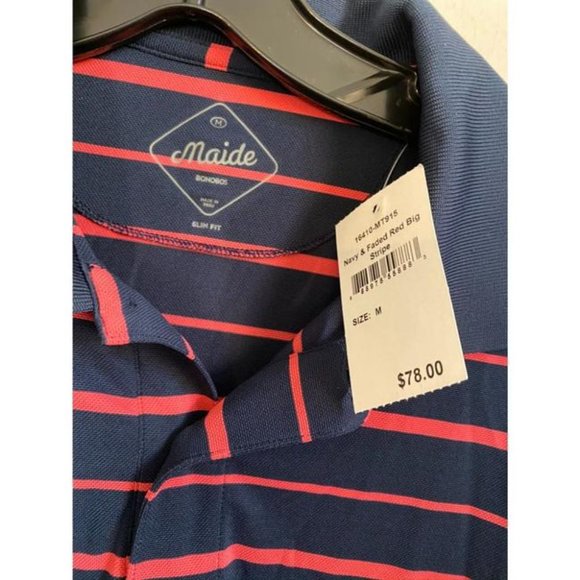 NWT! MAIDE by BONOBOS Gold Shirts Pink Blue Size M - Picture 2 of 6